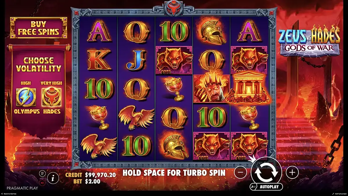 Playing the Zeus vs Hades slot
